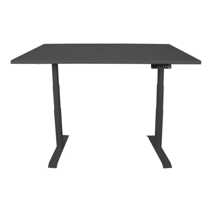 STIER Elektrisch höhenverstellbarer Schreibtisch TSR 140x80cm schwarz/schwarz