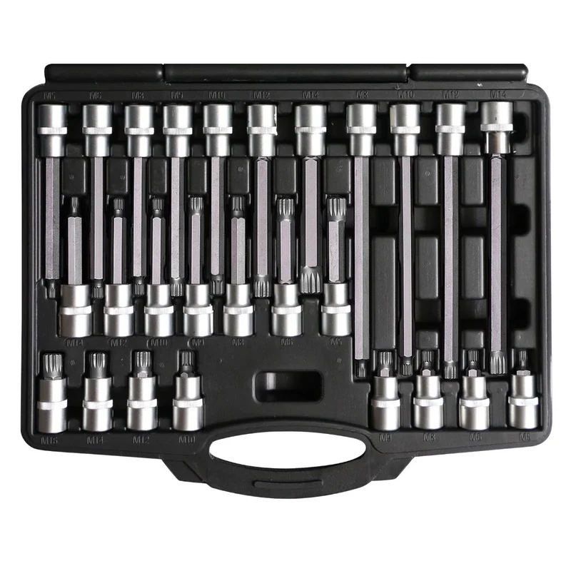 SW-Stahl Schraubendreheinsätze 1/2" Innenvielzahn M5-M16 26-teilig