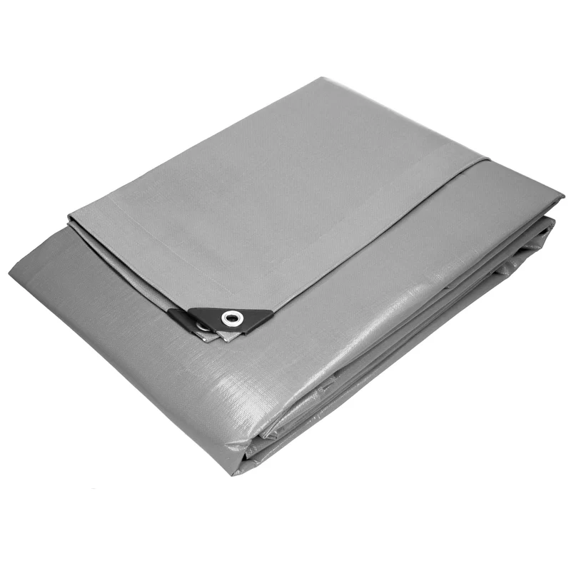 Abdeckplane Gewebeplane mit Ösen 4x6 m 180g/m² in Grau aus PE