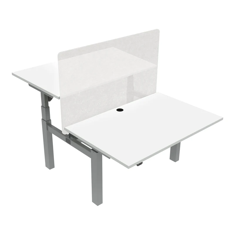STIER Elektrisch höhenverstellbarer Team-Schreibtisch 501-88 120x80cm Weiß mel.
