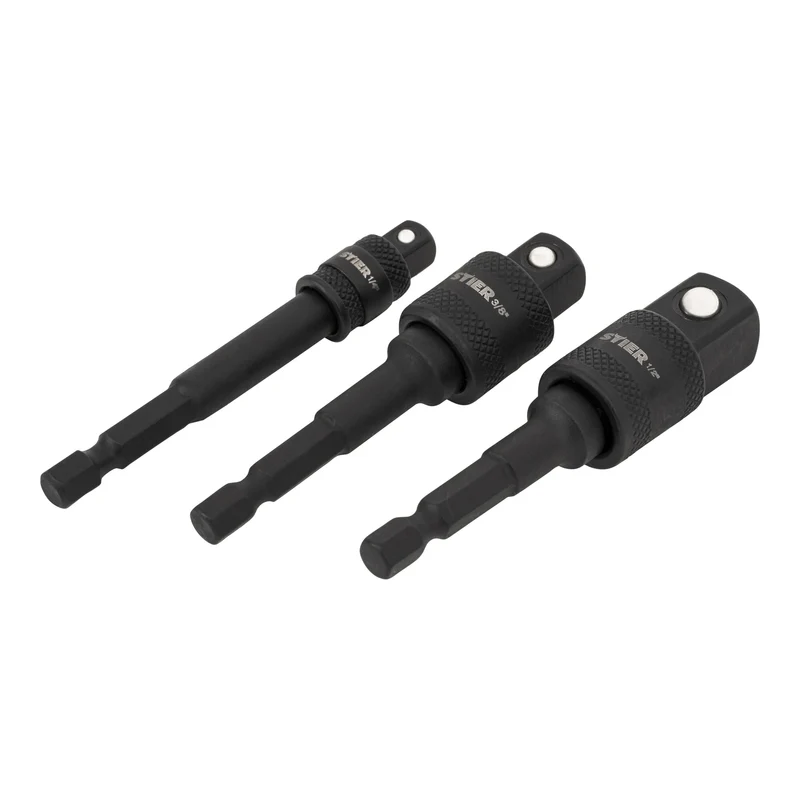 STIER Bit Adapter Satz 3-teilig 1/4 Stecknüsse 3/8 und 1/2 Zoll Steckschlüssel