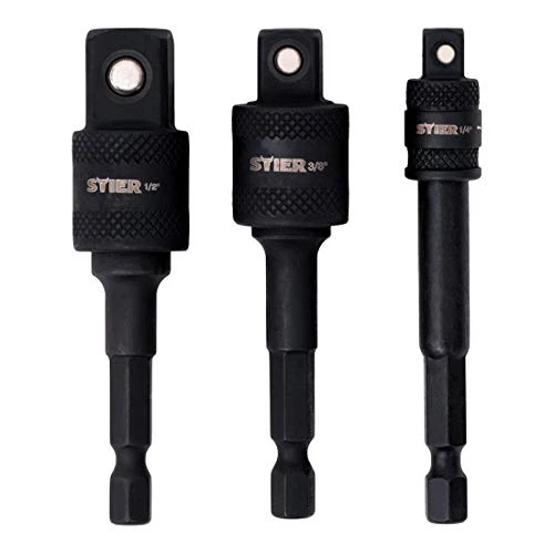 STIER Bit Adapter Satz 3-teilig 1/4 Stecknüsse 3/8 und 1/2 Zoll Steckschlüssel