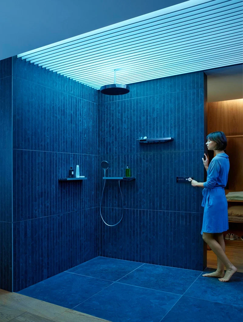 Hansgrohe RainPad Fertigset für 2 Verbraucher – TouchScreen Steuerung, schwarz/chrom