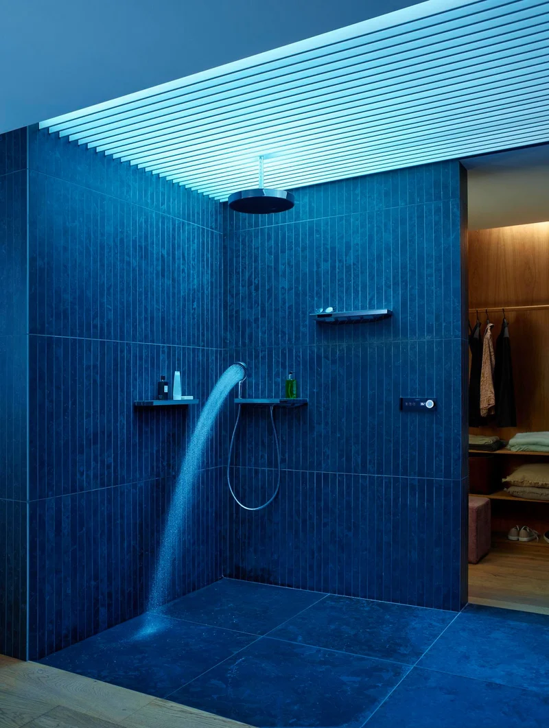 Hansgrohe RainPad Fertigset für 2 Verbraucher – TouchScreen Steuerung, schwarz/chrom