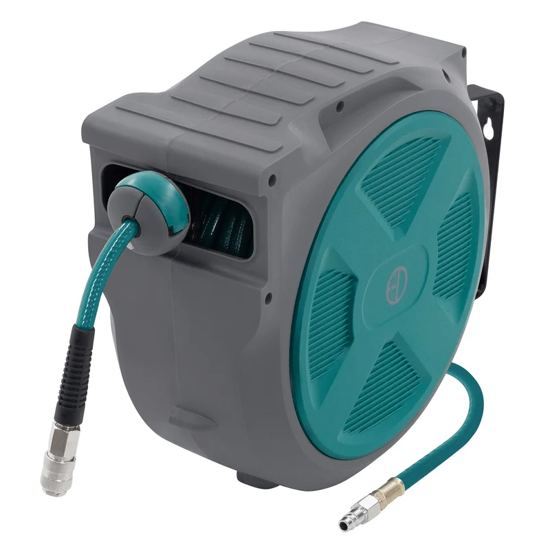 ECD Germany | Druckluft Schlauchtrommel Automatik 10/15/20/30 m 1/4" Anschluss für Wandmontage