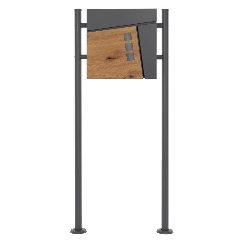ML-DESIGN | Standbriefkasten freistehend in verschiedenen Designs 120 cm hoch Edelstahl Doppelter Standfuß in Anthrazit