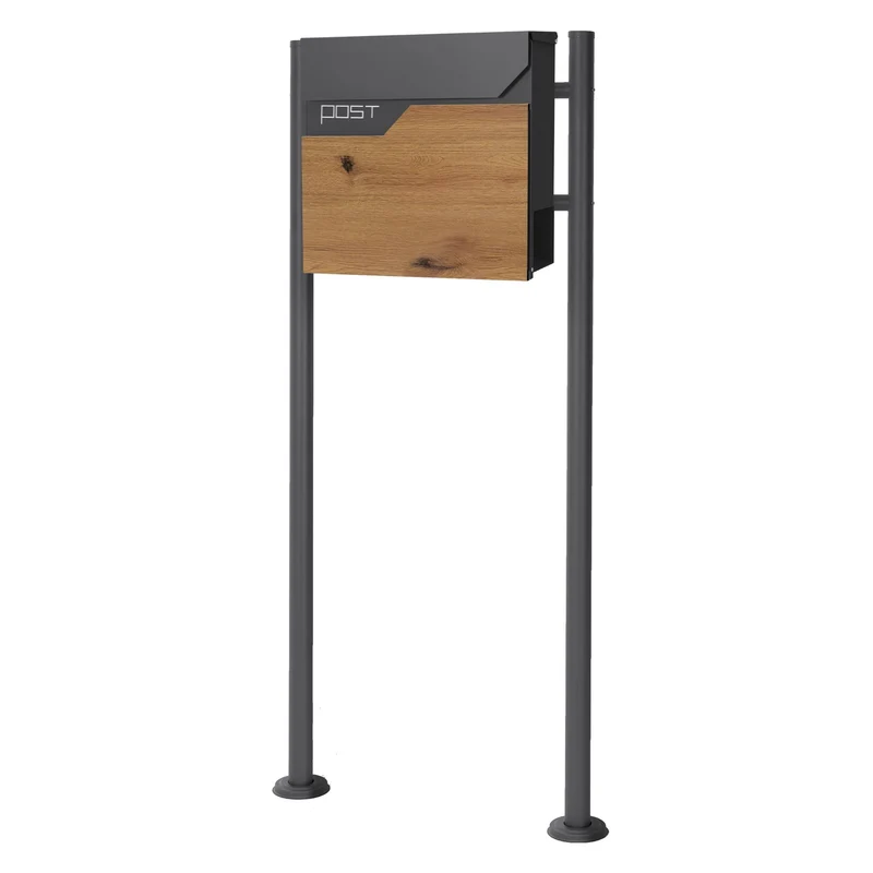 ML-DESIGN | Standbriefkasten freistehend in verschiedenen Designs 120 cm hoch Edelstahl Doppelter Standfuß in Anthrazit