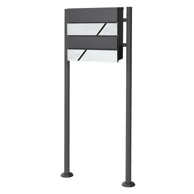 ML-DESIGN | Standbriefkasten freistehend in verschiedenen Designs 120 cm hoch Edelstahl Doppelter Standfuß in Anthrazit