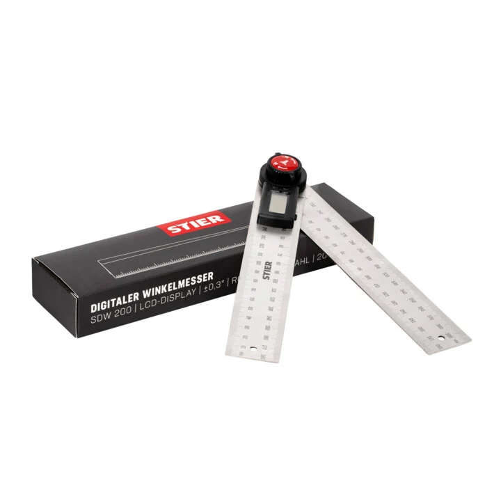 STIER Digitaler Winkelmesser SDW 200 Winkelschmiege mit Feststellfunkion