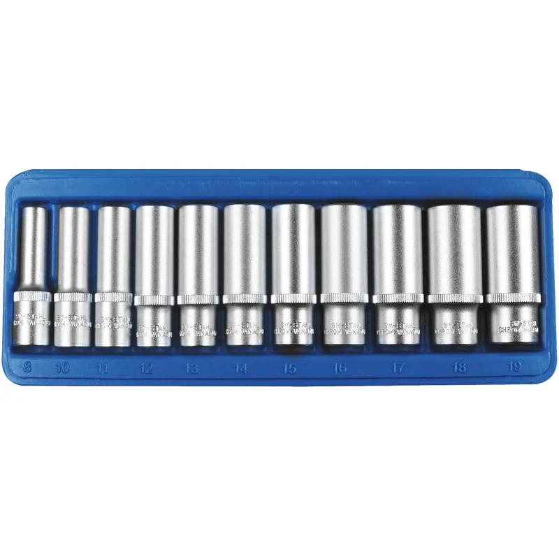 SW-Stahl Steckschlüsseleinsätze 3/8" 8-19 mm tief 11-teilig