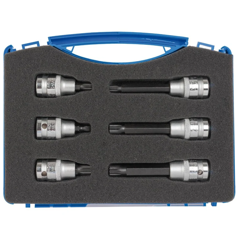 SW-Stahl Schraubendreheinsätze 1/2" Innenvielzahn M6-M12 6-teilig