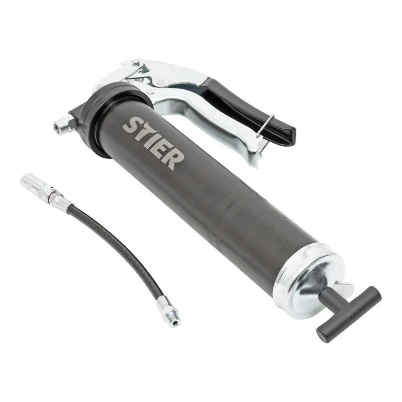 STIER Einhand-Fettpresse mit Nylonschlauch Arbeitsdruck 410 bar Schmierpresse