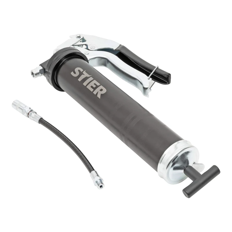 STIER Einhand-Fettpresse mit Nylonschlauch Arbeitsdruck 410 bar Schmierpresse