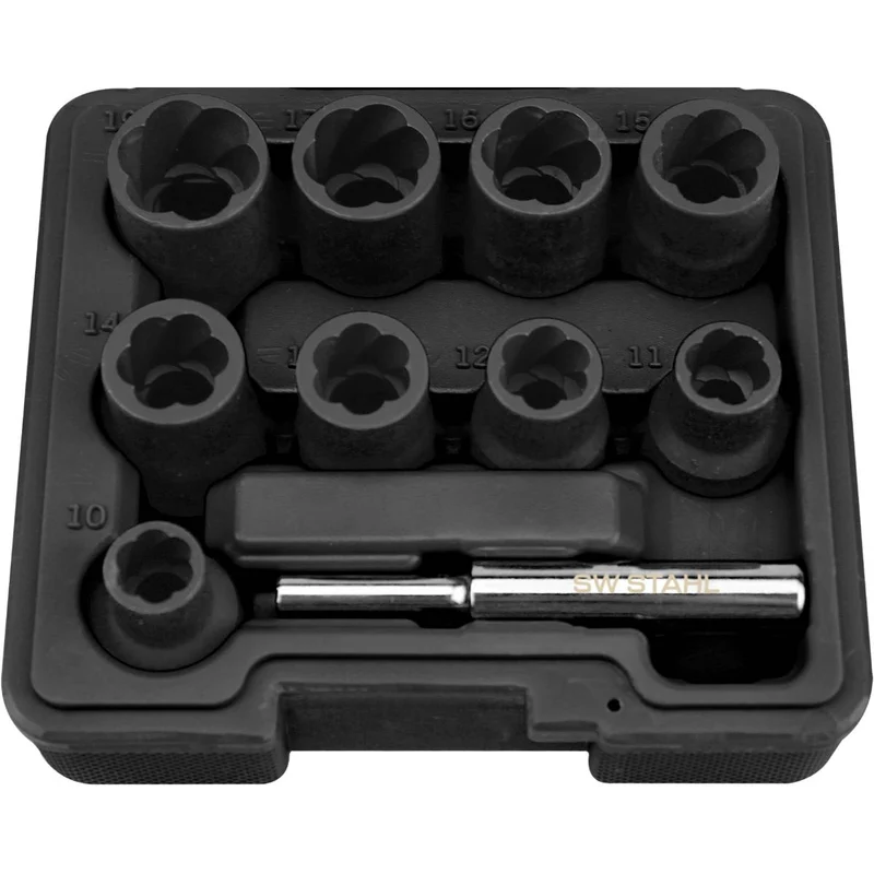 SW-Stahl Spiralnuteneinsätze 1/2" 10-19 mm 10-teilig