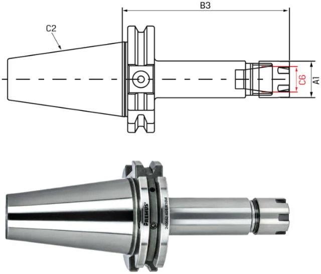 Collet chuck ER-mini PREMUS, long, G2,5 at 25.000 1/min