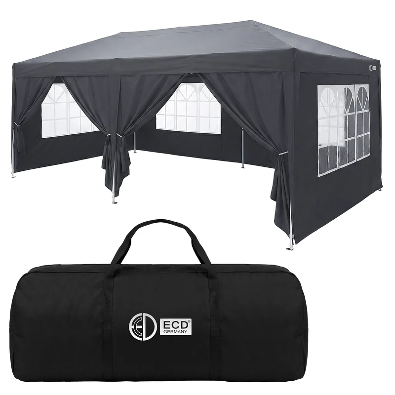 ECD Germany | Pavillon Pop Up Wasserabweisend mit Seitenwänden Polyester Oxford-Gewebe Faltpavillon Gartenpavillon Gartenzelt Partyzelt