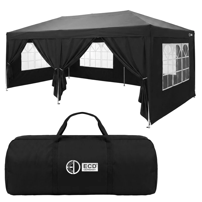 ECD Germany | Pavillon Pop Up Wasserabweisend mit Seitenwänden Polyester Oxford-Gewebe Faltpavillon Gartenpavillon Gartenzelt Partyzelt