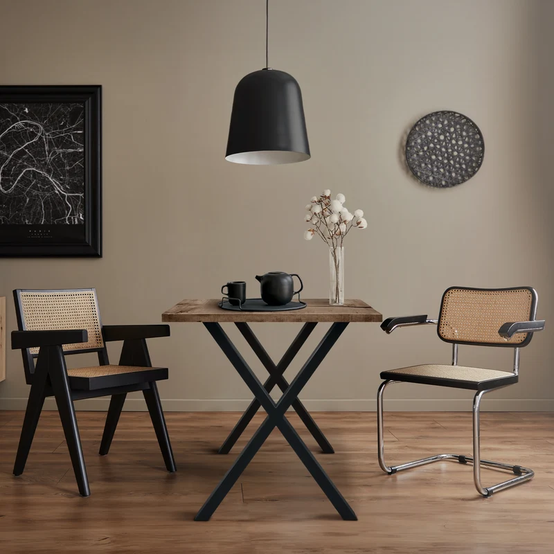 B-Ware Tischbeine 2er Set X-Design 60x72 cm schwarz aus Stahl