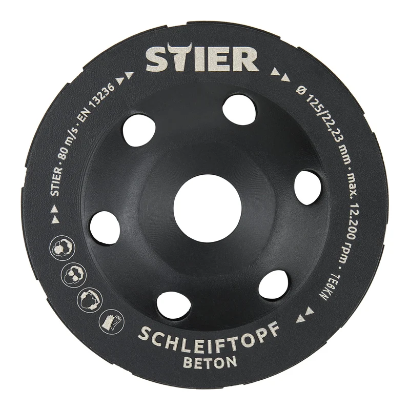 STIER Diamant-Schleiftopf Schleifteller Diamantschleifer Topfschleifer