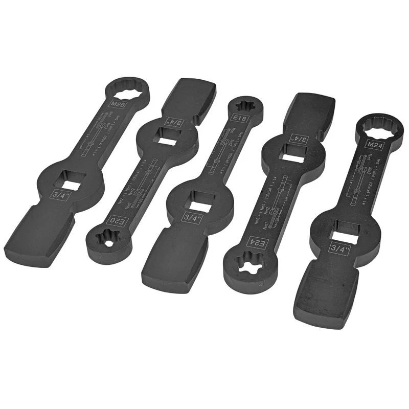 SW-Stahl Schlagringschlüsselsatz E18-E24 24-26 mm 5-teilig