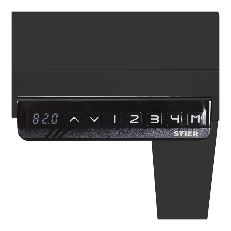 STIER Elektrisch höhenverstellbarer Schreibtisch TSR 120x80cm schwarz/schwarz
