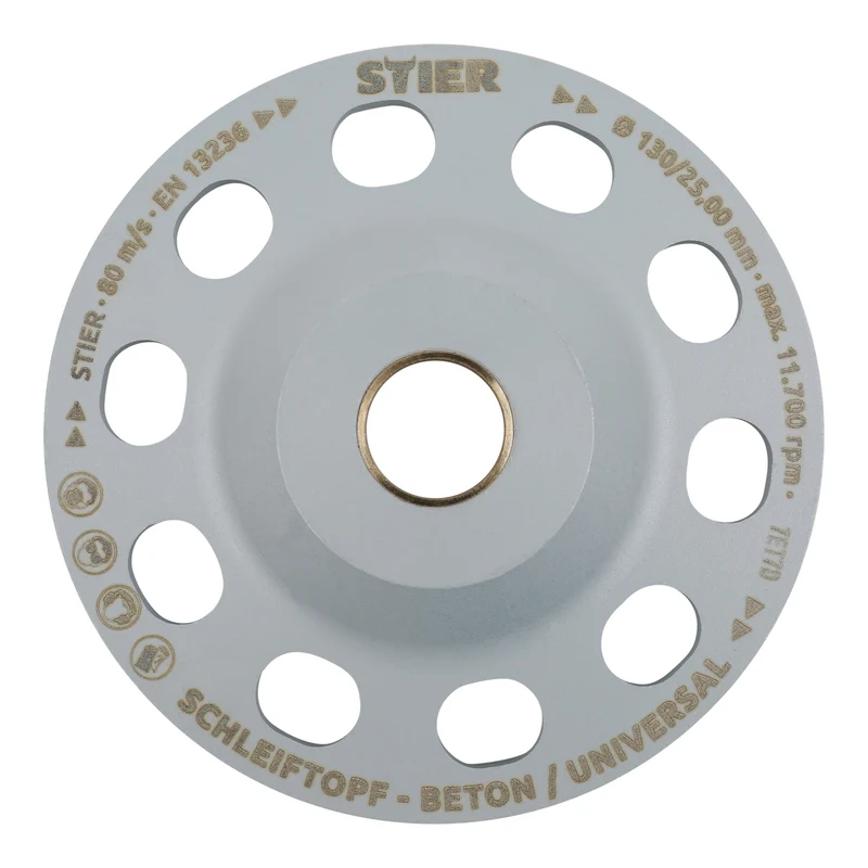 STIER Diamant-Schleiftopf Schleifteller Ø130mm Diamantschleifer Topfschleifer