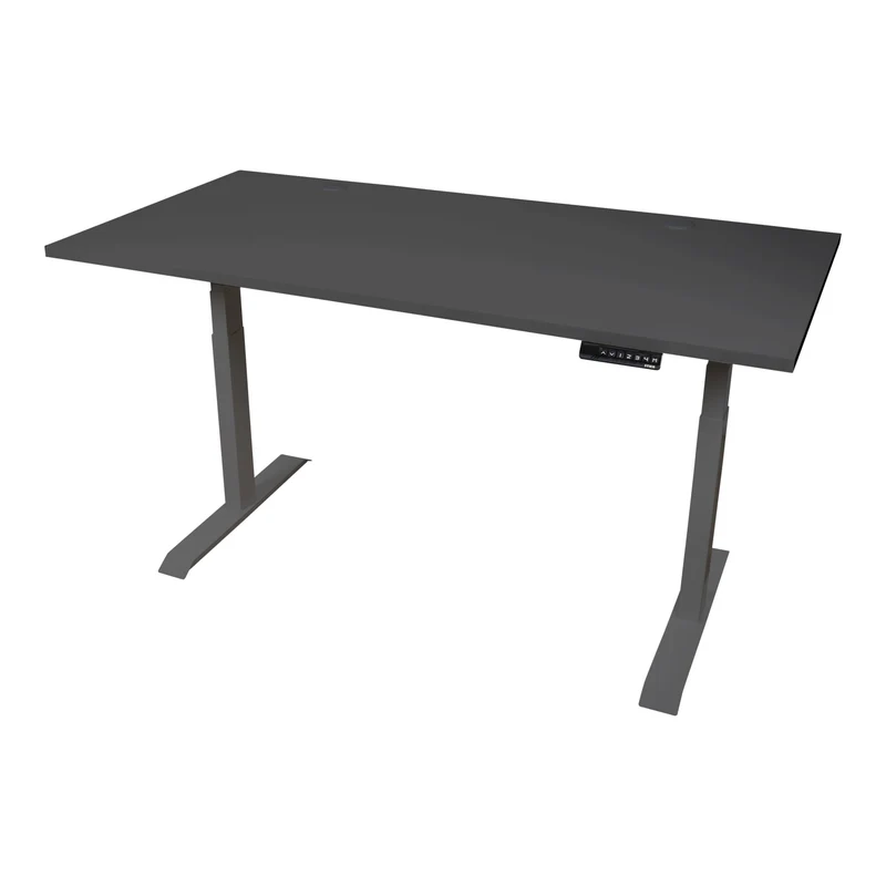 STIER Elektrisch höhenverstellbarer Schreibtisch TSR 160x80cm schwarz/schwarz