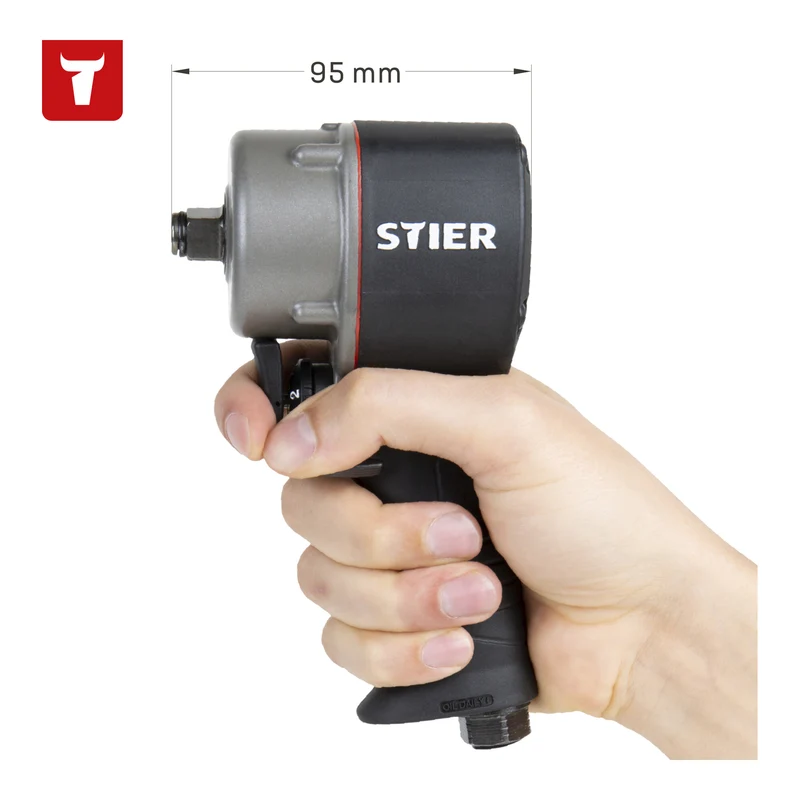STIER Druckluft Schlagschrauber 13-MBS Extra kurz 1.275 Nm Hammer-Schlagwerk