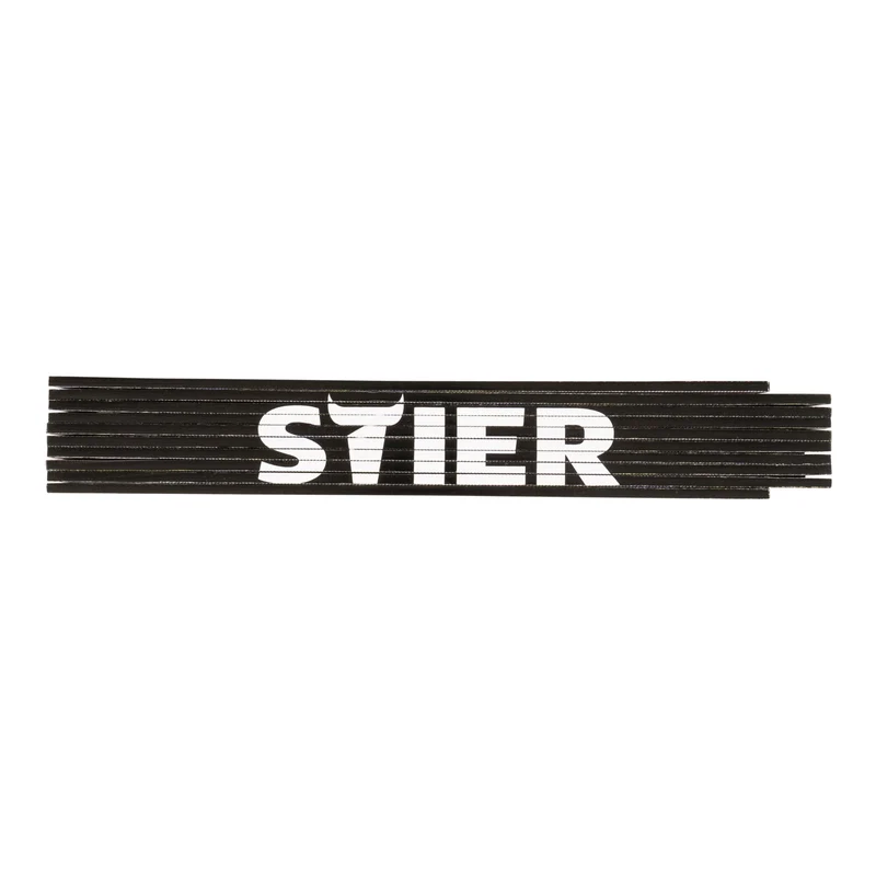 STIER Zollstock 2 m Länge aus Buchenholz 10 Glieder 90° und 180° Raster