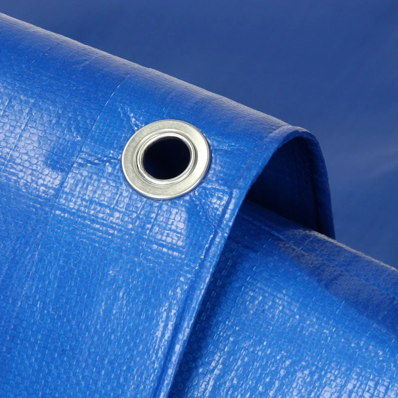 Abdeckplane Gewebeplane mit Ösen 4x6 m 180g/m² in Blau aus PE