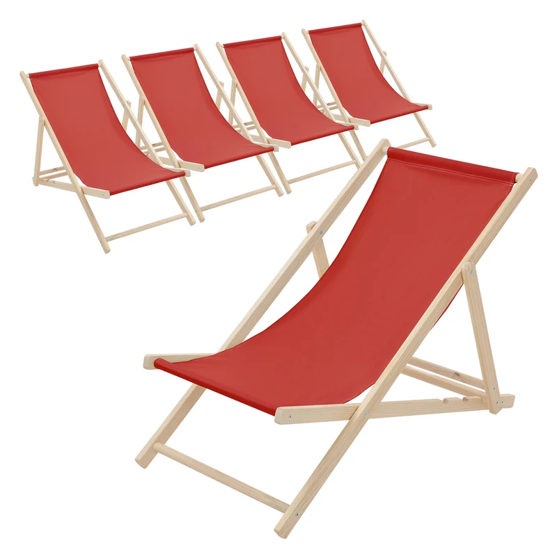 ECD Germany | Gartenliege klappbar aus Holz Strandliege Strandstuhl Sonnenliege