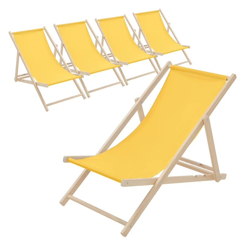 ECD Germany | Gartenliege klappbar aus Holz Strandliege Strandstuhl Sonnenliege