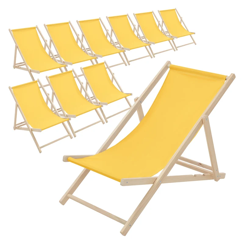 ECD Germany | Gartenliege klappbar aus Holz Strandliege Strandstuhl Sonnenliege