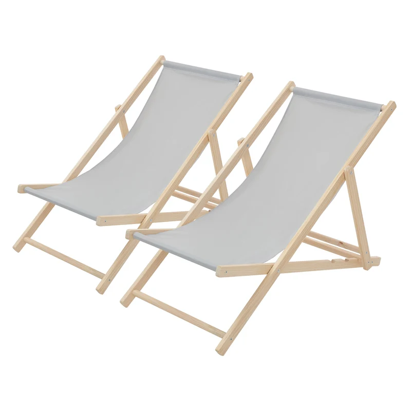 ECD Germany | Gartenliege klappbar aus Holz Strandliege Strandstuhl Sonnenliege