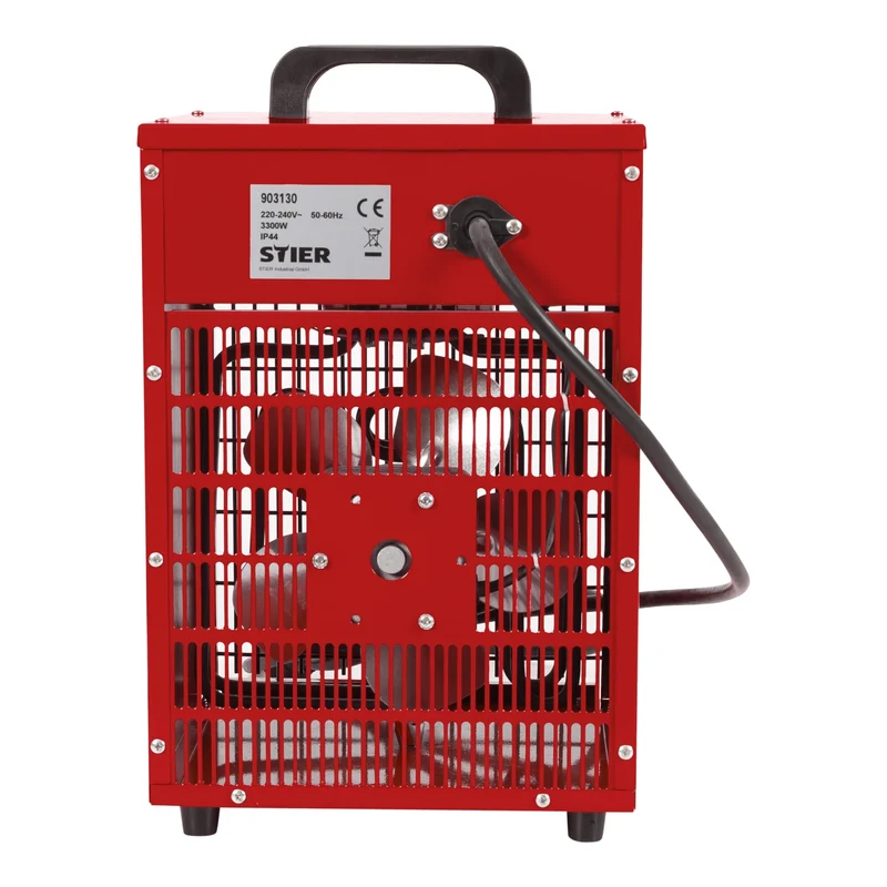 STIER Heizlüfter elektrisch Überlastschutz Heizleistung von 3300 W Bauheizer mit