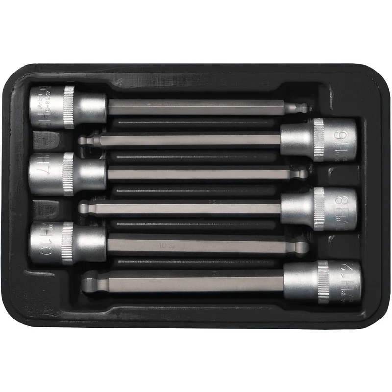 SW-Stahl Schraubendreheinsätze 1/2" Innensechskant 5-12 mm Kugelkopf 6-teilig