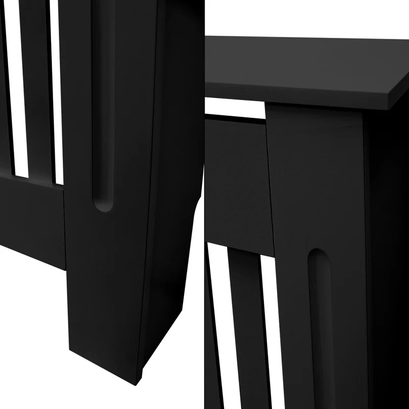 Heizkörperverkleidung 78x19x82 cm Landhaus Schwarz aus MDF