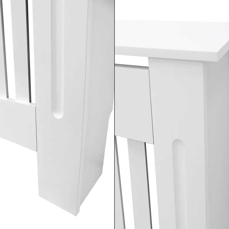 Heizkörperverkleidung 152x19x82 cm Landhaus Weiß aus MDF
