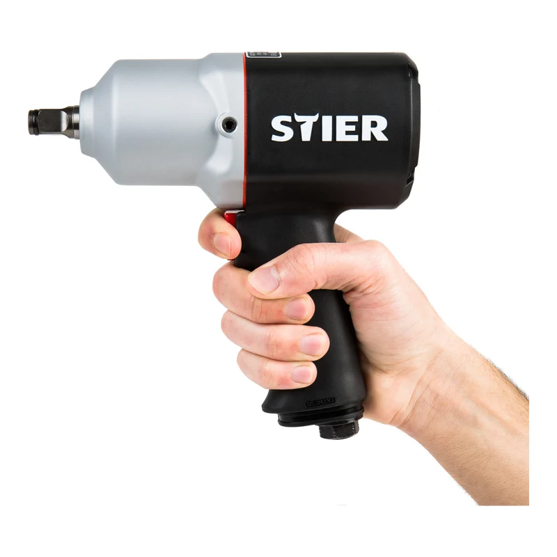 STIER Druckluft Schlagschrauber 15-PC leicht vierkant max. 1.054 Nm 1/2 Zoll