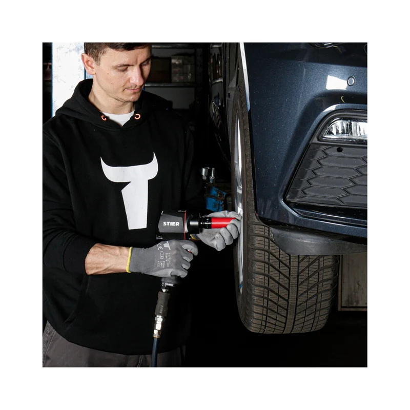STIER Druckluft Schlagschrauber 14-KBS Extra kurz 1400 Nm Doppelammer-Schlagwerk