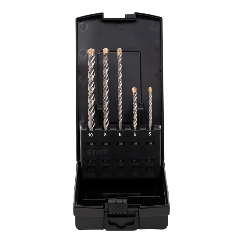 STIER Hammerbohrer-Set Premium SDS-plus 5-teilig Hammerbohrer SDS plus Set SDS