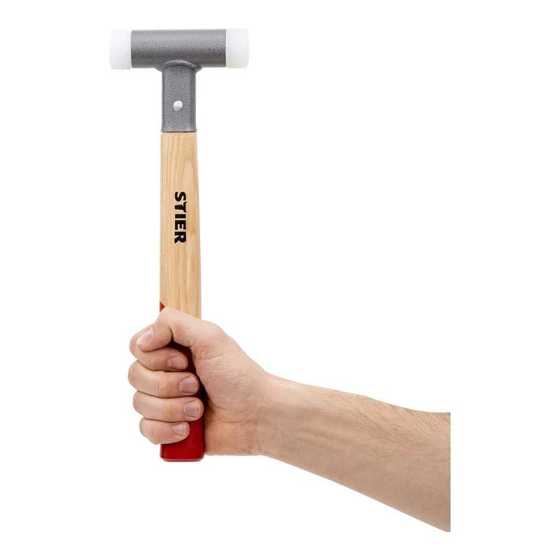 STIER Schonhammer mit Hickory-Stiel UPE/Nylon (65D/70D) rückschlagfrei Ø 30 mm