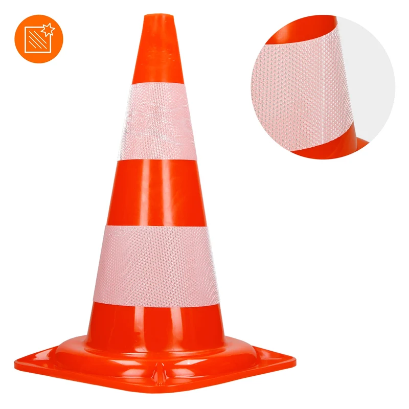 7er Set Verkehrskegel Pylone Warnkegel Verkehrshütchen 47 cm Orange/Weiß
