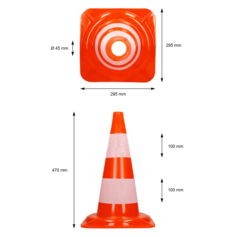 6er Set Verkehrskegel Pylone Warnkegel Verkehrshütchen 47 cm Orange/Weiß