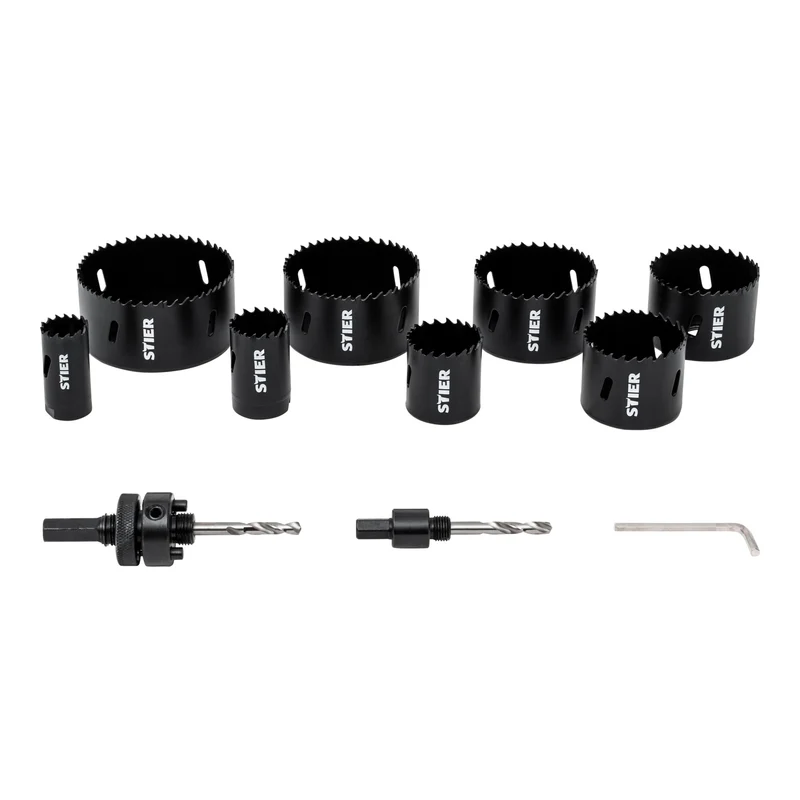 STIER Lochsägen Elektrikerset HSS-Co8 Bimetall 32 40 54 60 68 11-teilig 25 76 86