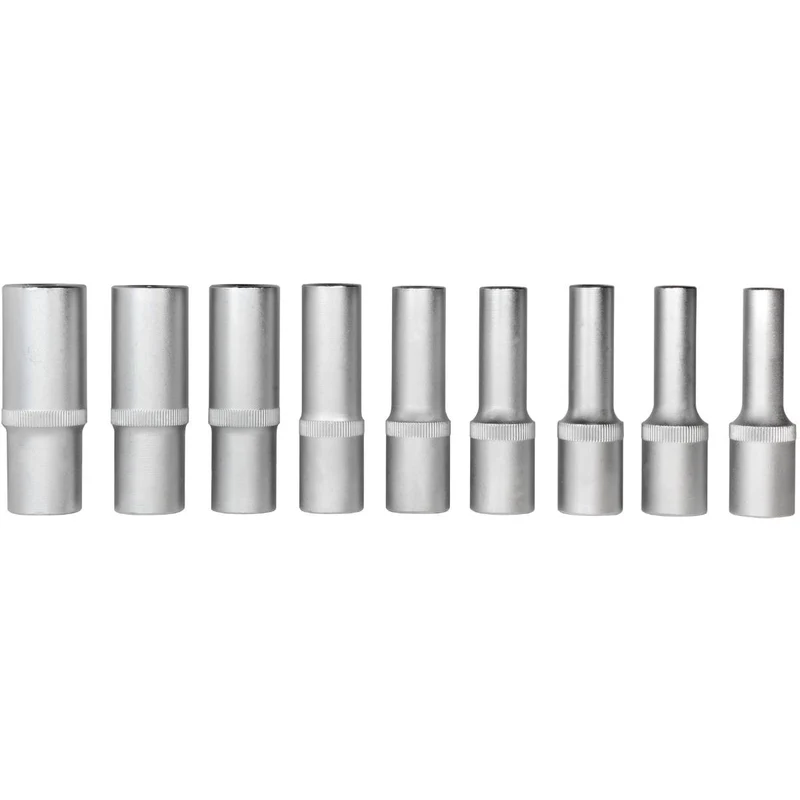 SW-Stahl Steckschlüsseleinsätze 1/2" E-Profil E10-E24 tief 9-teilig