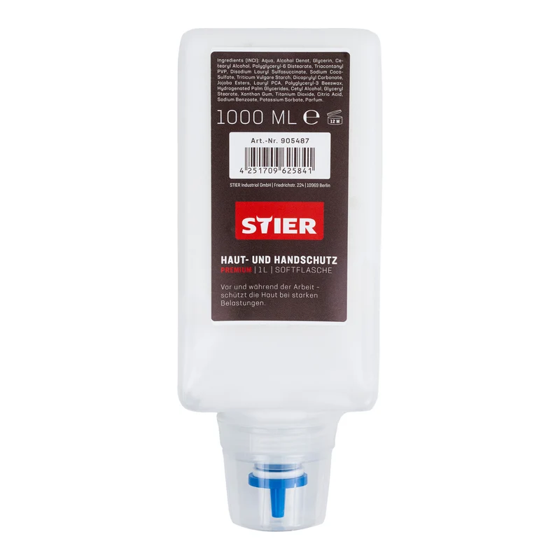 STIER Haut- und Handschutz Premium 1l Softflasche für STIER Handreiniger Spender