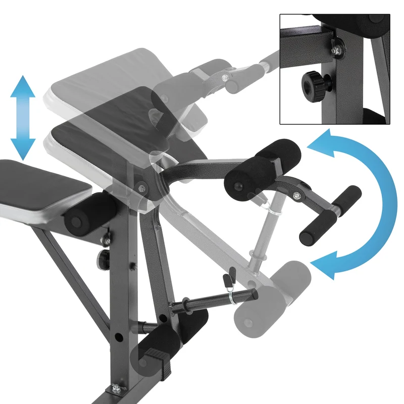 B-Ware Multifunktion Hantelbank mit Ablage anthrazit aus Metall bis 255 kg