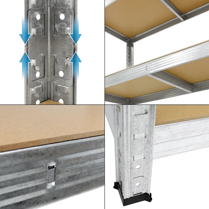 Regalsystem 3er Set belastbar bis 750 kg aus Holz und Metall