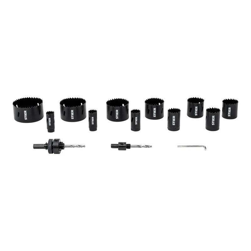STIER Lochsägen-Set HSS-Co8 Bimetall 22 25 32 35 40 44 51 60 14-teilig 20 68 76